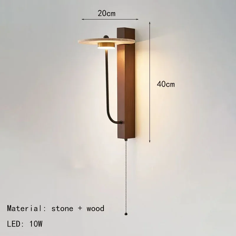 مصباح جداري عتيق من خشب الجوز، ذو ملمس راقي، درج منزلي، مصباح بجانب السرير الأمريكي القديم