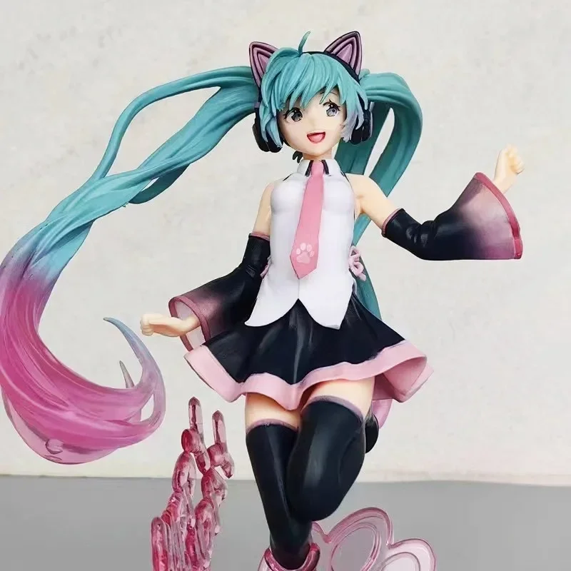 Anime Hatsune Miku PVC Action Figure, Estatueta Kawaii Artesanal, Modelo Colecionável, Brinquedo para Halloween, Presente de Aniversário Infantil