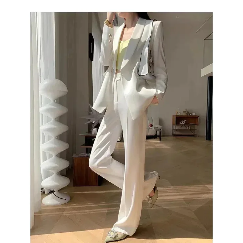 

Autumn 's new two-piece fashionable temperament professional senior sense casual white women suit dt'99