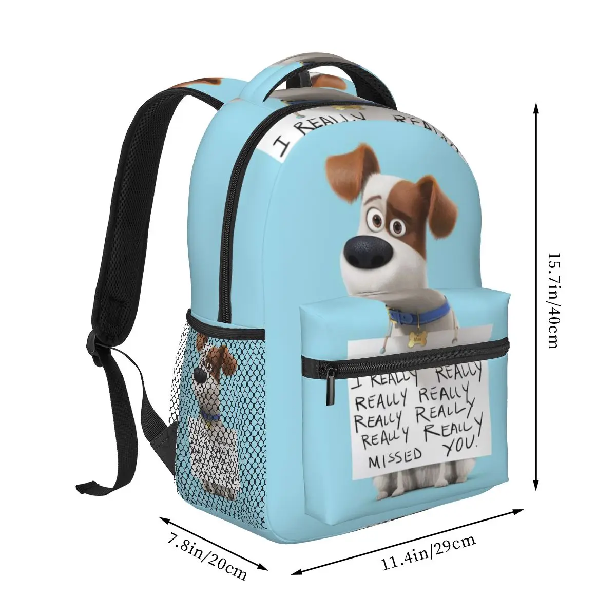 Animated Film The Secret Life Of Pets Jack Russell Terrier Cartoon Dog Backpacks Bookbag School Bags Rucksack Shoulder Bag