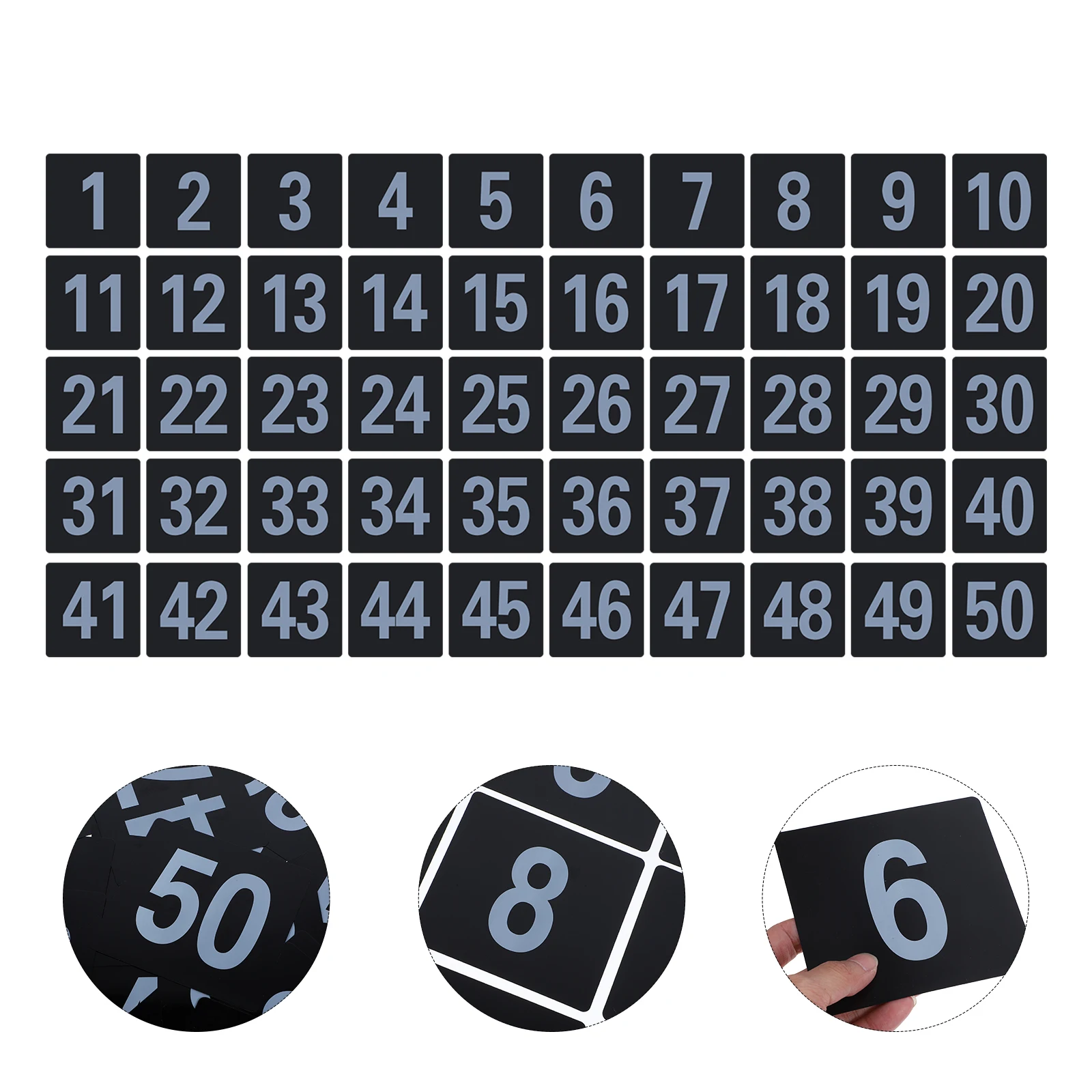 

50pcs Plastic Table Number Cards Double Sided Place Holders For Wedding Banquet Reception Event Restaurant Cafe Office