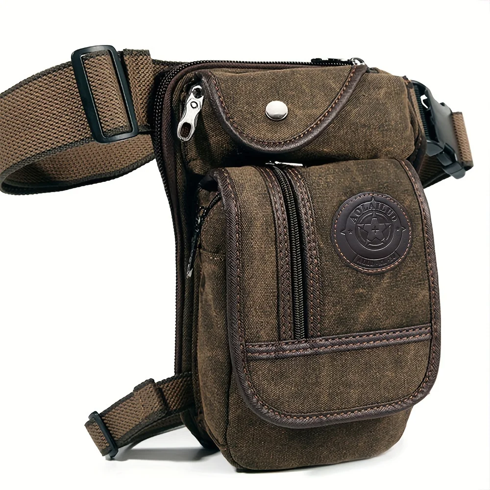 

Canvas Drop Leg Bag Outdoor Waist Pack For Men Women Tactical Military Motorcycle Bike Cycling Multi-Pocket Waist Fanny Pouch Tr