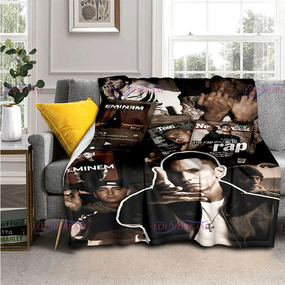 

Pop Rapper Eminem Singer Printed Blanket Soft Quality Sofa Bed Cover Hairy Blanket Flannel Blanket Bedspreads Gift Blankets