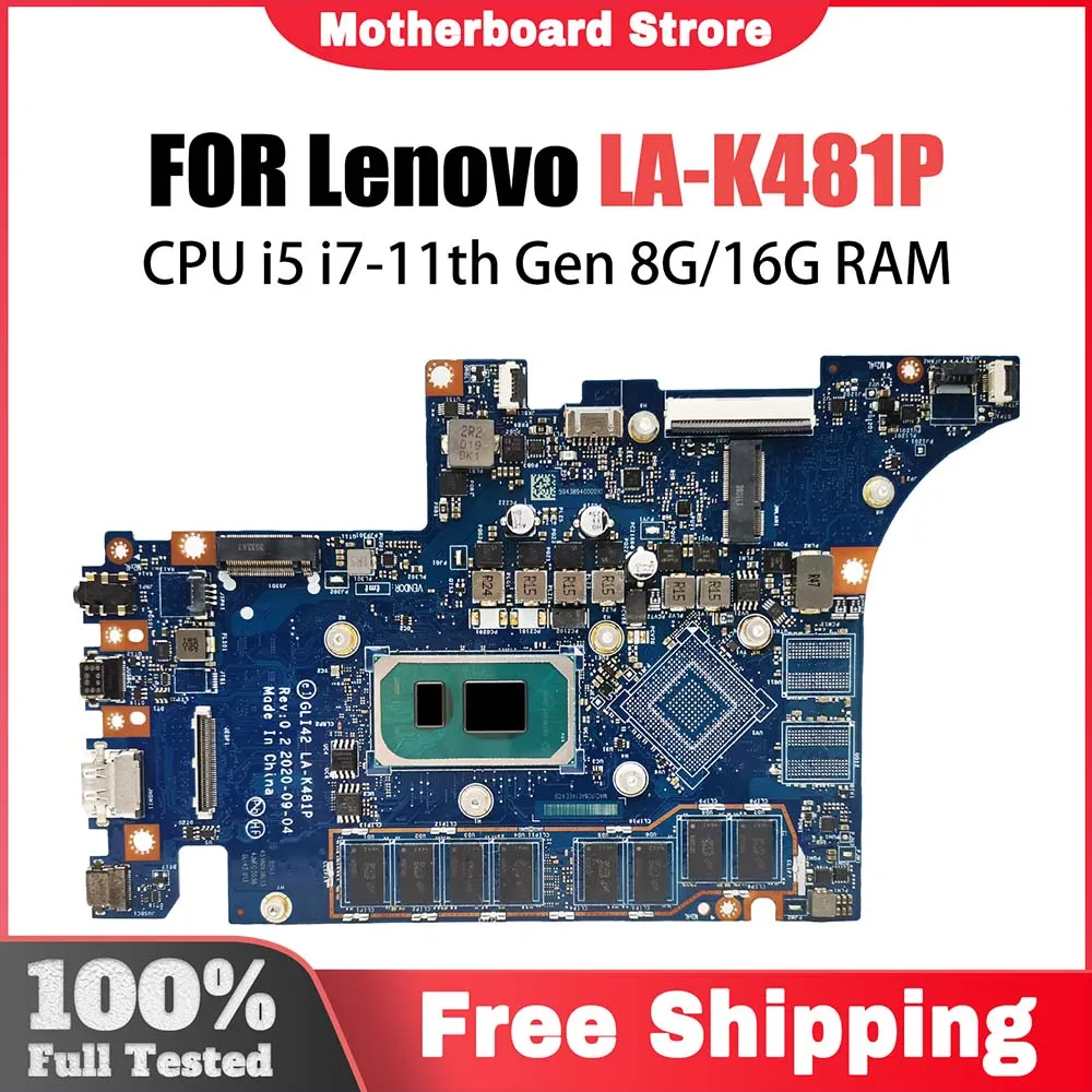 

LA-K481P Notebook Mainboard For Lenovo Ideapad 5 Pro-14ITL6 Laptop Motherboard With CPU I5 I7-11th Gen 8G/16G RAM MX450 V2G