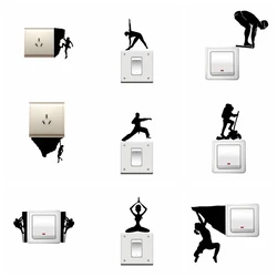 1 pc Creative exercise and strange character Switch stickers and socket stickers Self Adhesive Vinyl For Living Room Home Decor