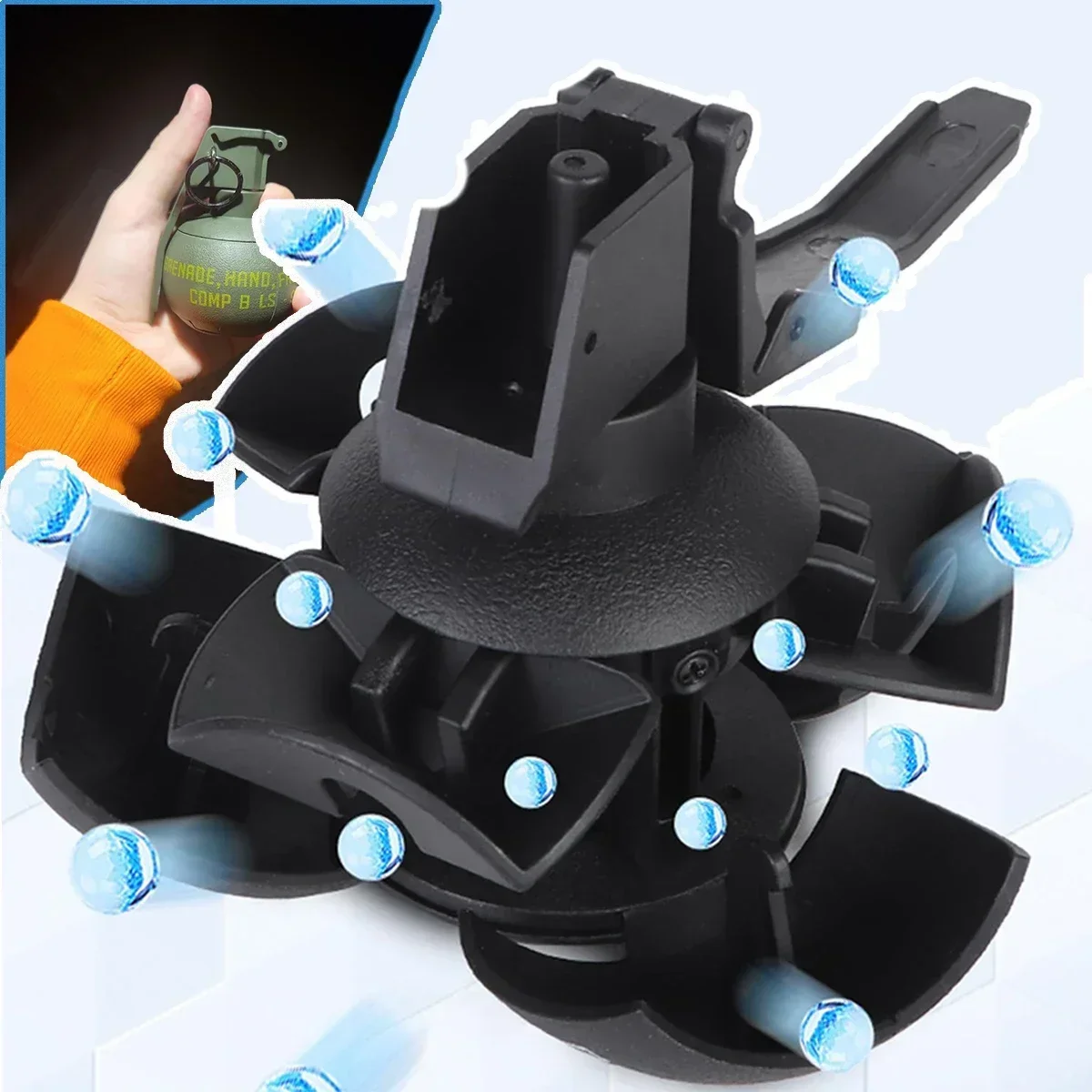 1/3Pcs Grenade Model Airsoft Paintball Tactcial Toy With 1Bag Ammo Fun Impact Pull Ring Grenade Toys For Adults Outdoor Sports