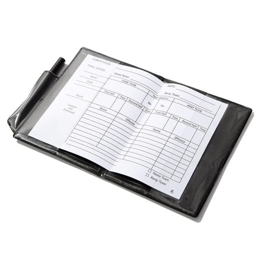 4Set Kit Referee For For Basketball Referee Soccer Wallet Red Pencil Score Sheets Vinyl Carry Case