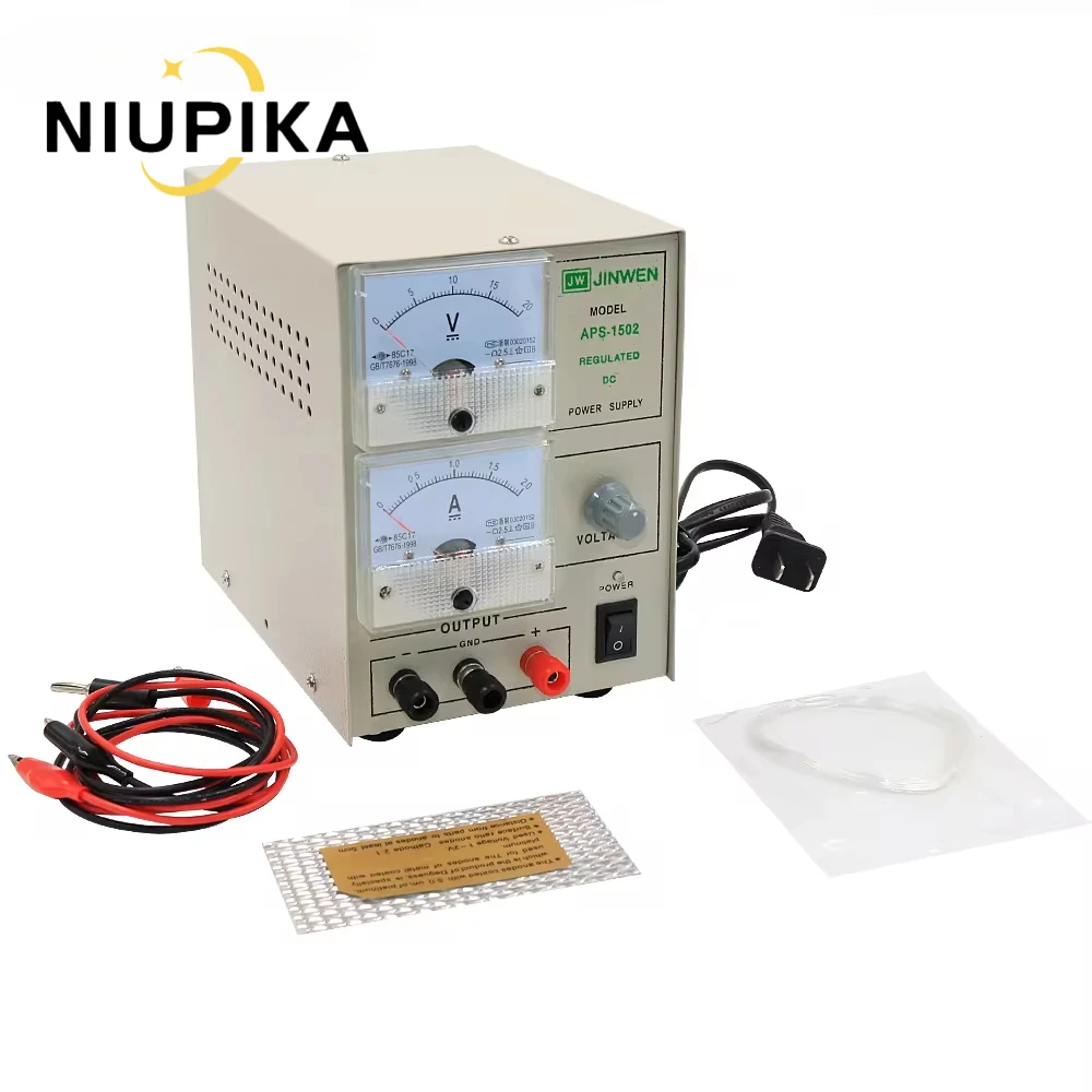 NIUPIKA 1502 Jewelry Electroplating Kit Gold Plating Machine 2A Adjustable Voltage Electroplater for Jewelry Making and Repair