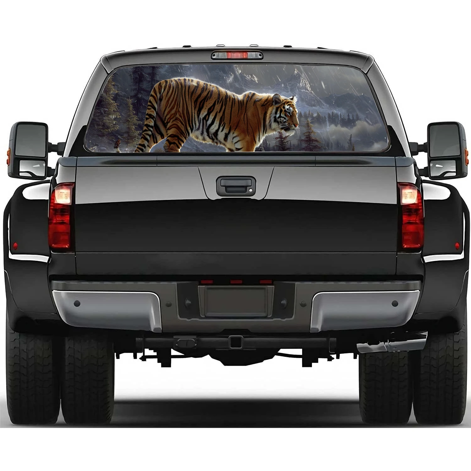 

Watercolor Animal Tiger Car Rear Window Decal Fit Pickup,Truck,Car Universal See Through Perforated Back Window Vinyl Sticker