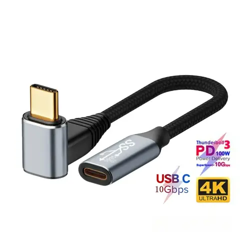 3M USB C till Typ C 3.1 Gen2 10Gbps Thunderbolt 3 4K 60Hz PD100W 5A Snabbladdningskabel Sladd För MacBook Pro Steam Deck Samsung 10 best sales generation 2 - №8