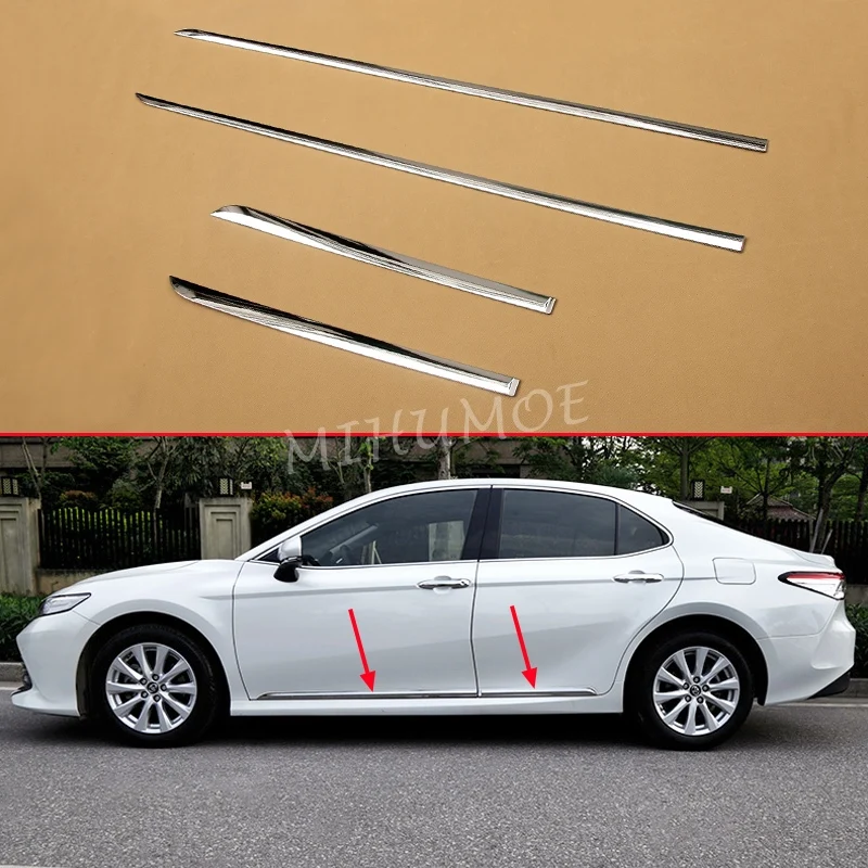 

For 2018-2024 Toyota Camry Chrome Door Body Side Molding Trim Cover Line Decoration Protector Car Styling