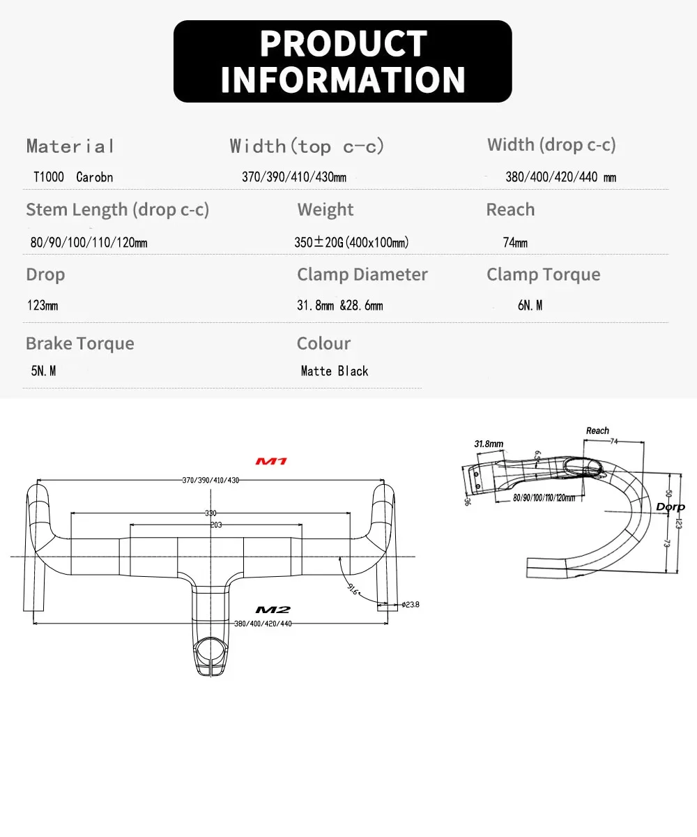 DEDA T1000 Carbon handlebar 380-440mm Internal Wiring Integrated Handlebar 31.8mm/28.6mm with Bike spacer road bike frame parts