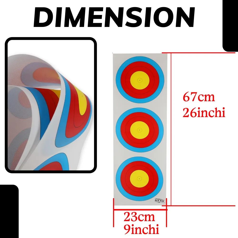 10pcs Recurve Compound Bow Non-Woven Standard Target Paper Bow Arrow Competition Target for Outdoor Hunting Shooting Practice