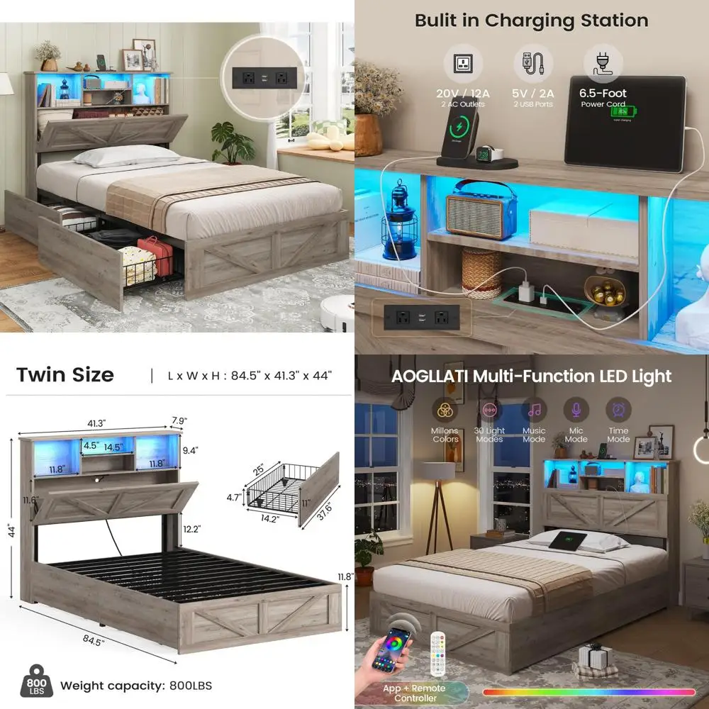 Aogllati Twin Bed F…