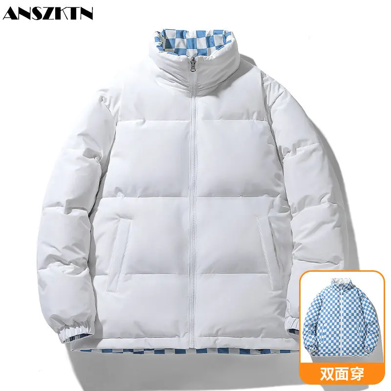 Anszktn Herren kurze neue zwei offene Trend Winter neue doppelseitige tragen Mantel große Paar Baumwoll jacke Daunen jacke