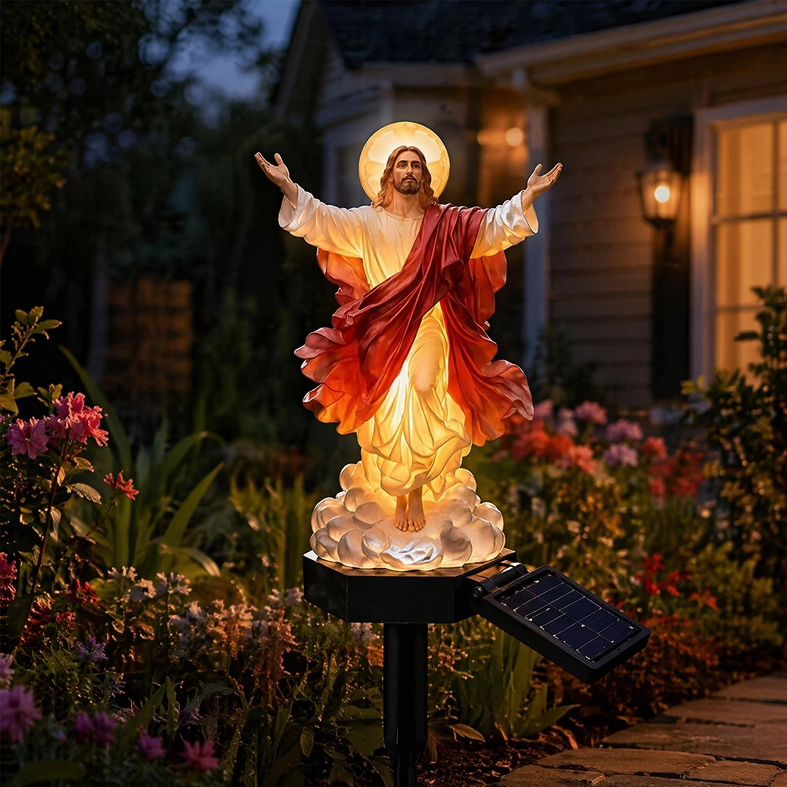 Solar Security Light - Estátua de Jesus para Jardim com