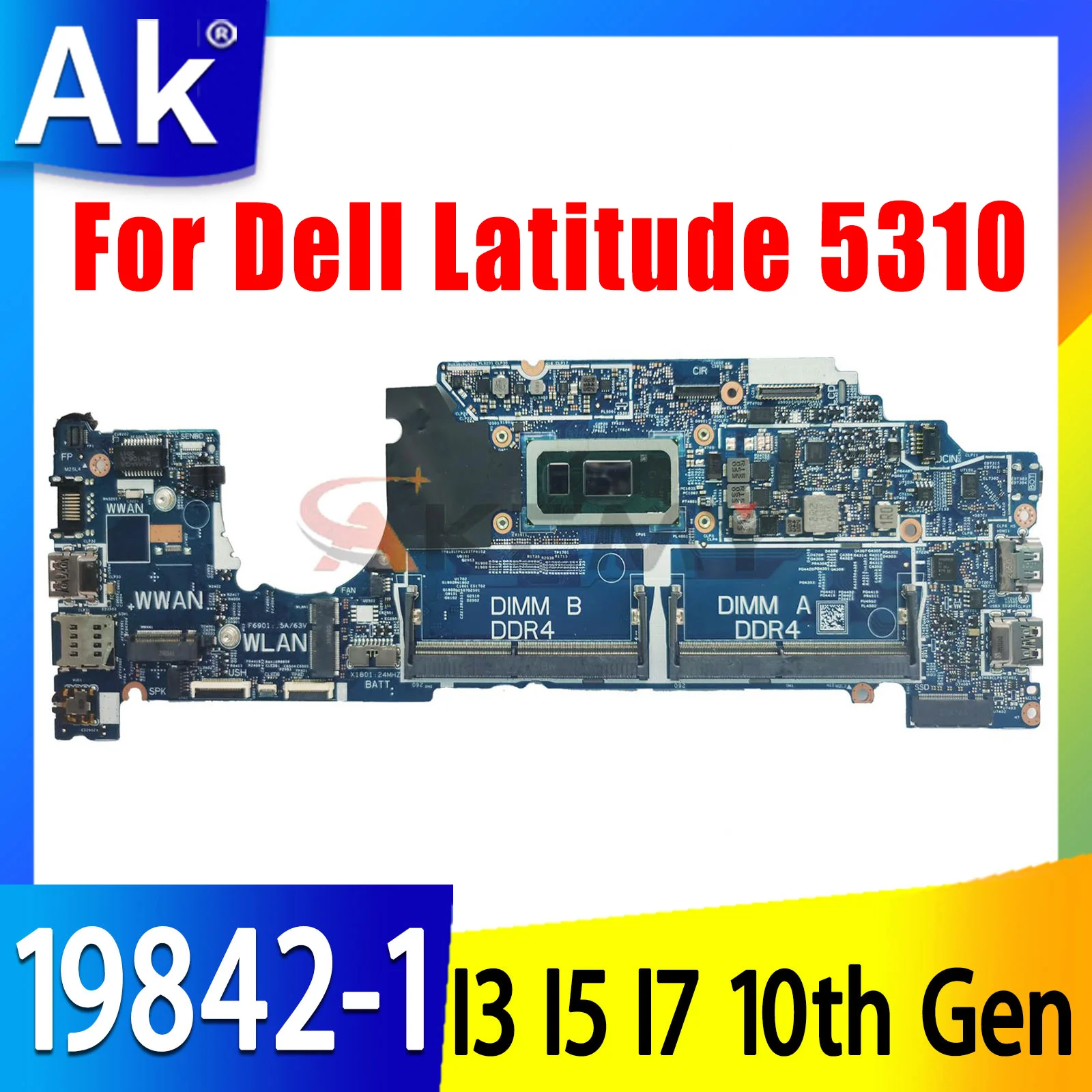 

Материнская плата для ноутбука DELL Latitude 5310 19842-1 i5-10210U i5-10310U i7-10610U 0D2CKD 0RGVGG 0KT2NC, материнская плата для ноутбука