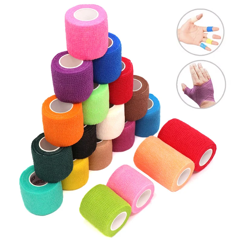 4.8m Sports Color Elastic Bandage Wraps Athletic Tape Motorcycle Women Fashion Finger Knee Tape Finger Tape Dropshipping
