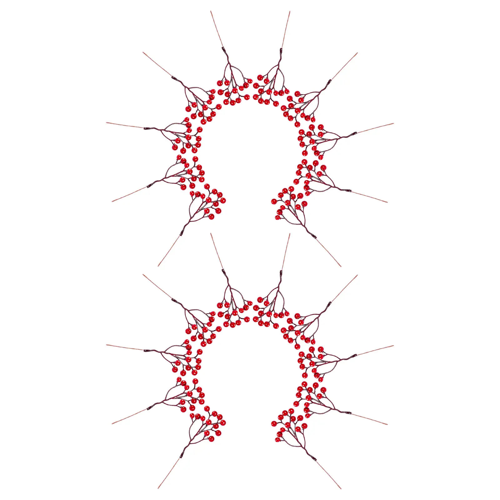 

20Pcs Artificial Red Berry Stems Frosted Bendable Christmas Picks for Farmhouse Wreath Garland Centerpiece Decor