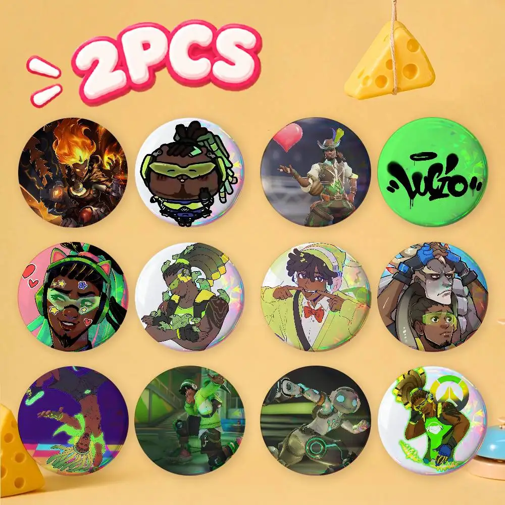 For Overwatch Lucio Badge Set Glass Shine Lapel Backpack Costume Gift Decoration birthday Enamel Pin Bag Brooch