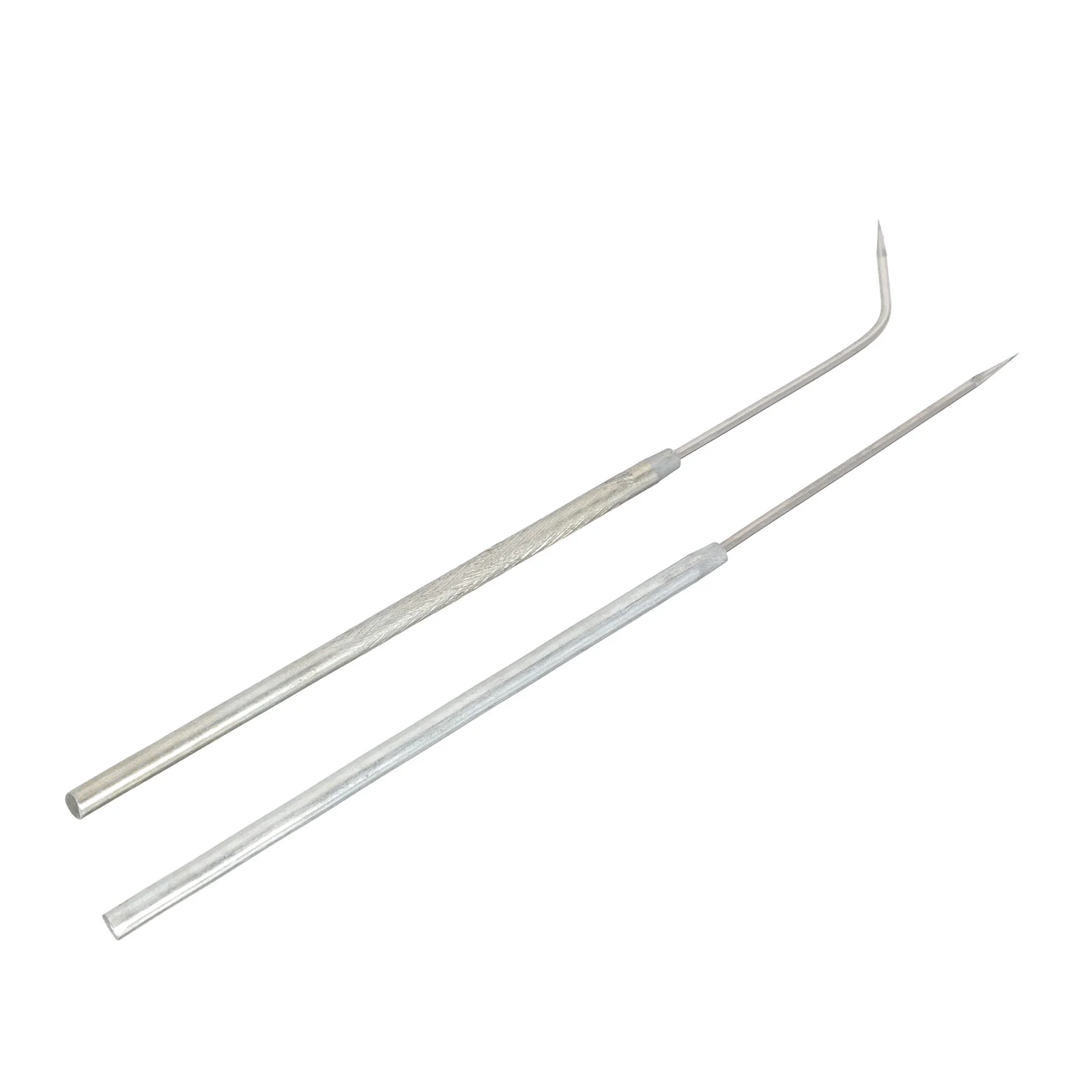 2 Pcs Stainless Steel Shaped Needle Straight and Bending Head Bio-Experiment Silver Dissecting Inoculating for Biology