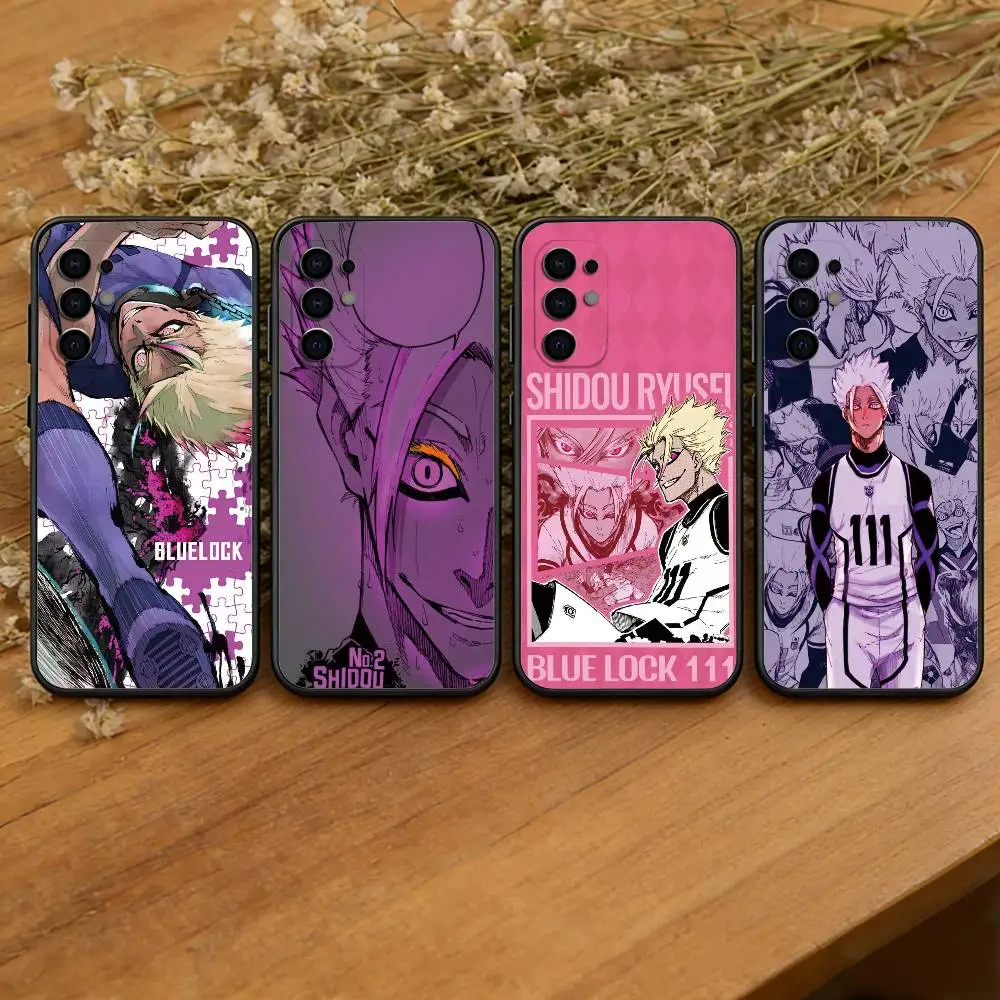 Blue Lock Shidou Ryusei Phone Case Black Silicone Soft For Samsung S25,S24,S21,S22,S23,S30,Ultra,S20,Plus,Fe,Lite