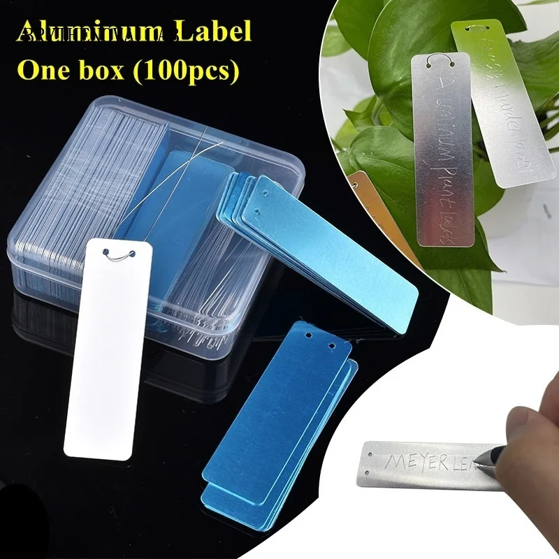 100Pcs Garden Aluminum Label with Metal Wires Outdoor Waterproof Plant Metal Tags Used to Mark Trees Plants and Flowers