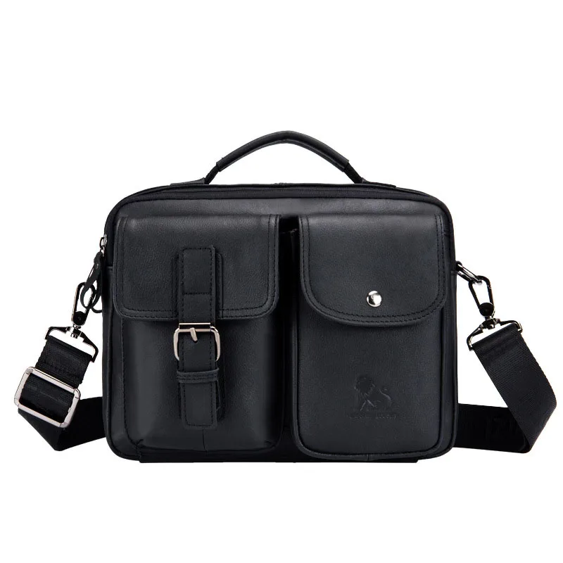 Men Shoulder Bag Genuine Leather Business Handbag Men Messenger Bag Large Capacity Sling Bag Fashion Man Crossbody Shoulder Bag