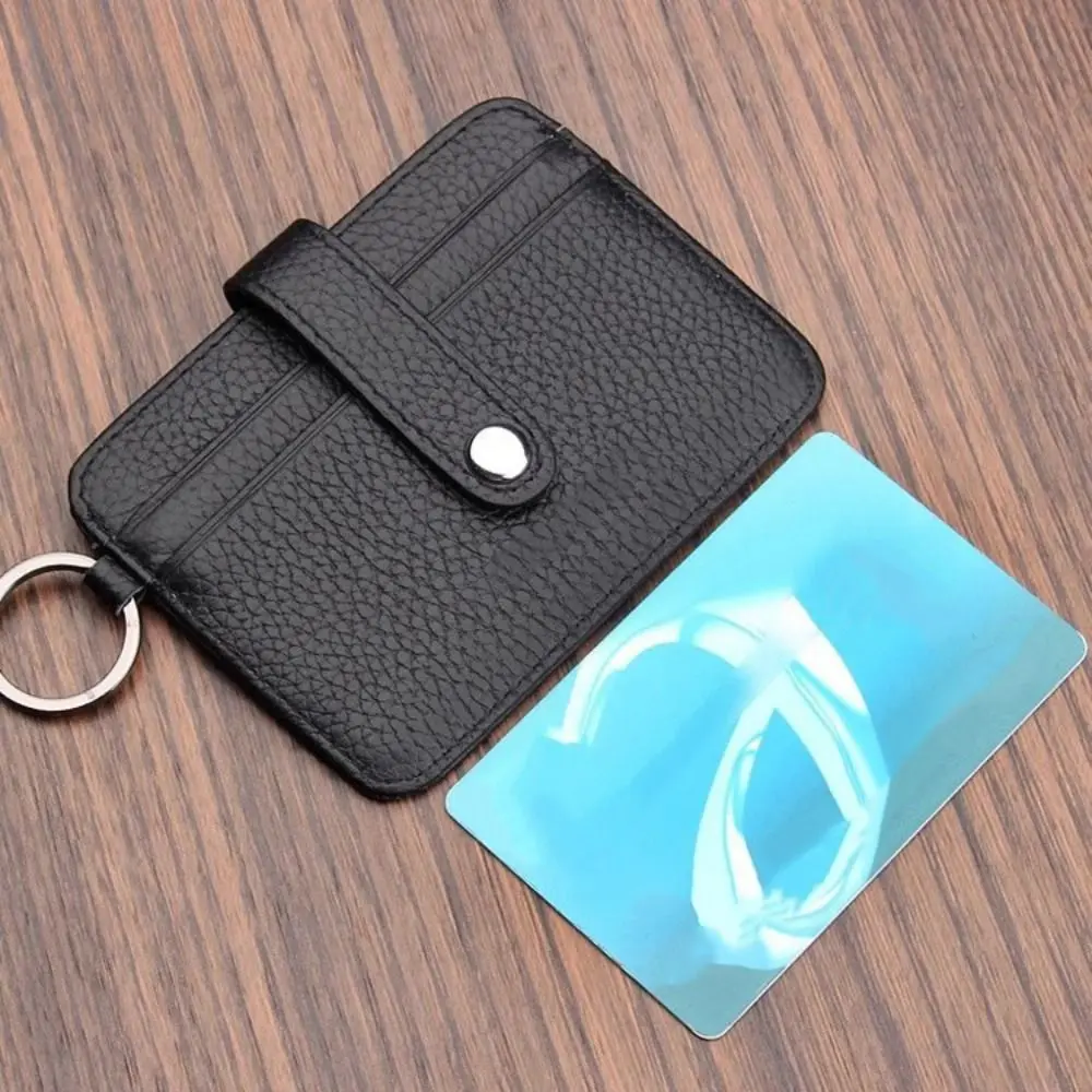 

Gift Waterproof Credit Card Bag Portable Solid Color PU Coin Purse Hasp Closure Multifunction Mini Coin Pocket Daily Use