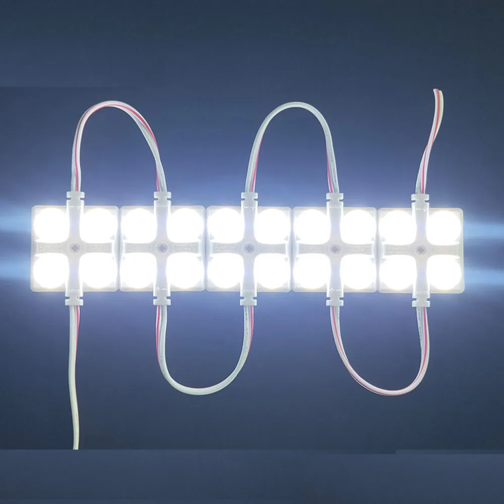 20pcs 4 LEDS LED Module Square High Power Module White 6000k 2.4w  200 LM Sign Letter Storefront Showcase Backlight  AD Light