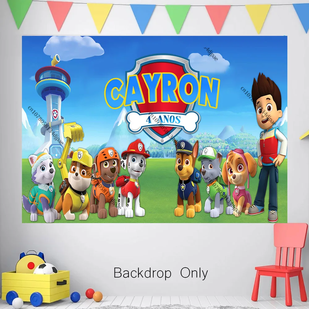﻿ Paw Patrol The Beach Tower Sfondo personalizzato per ragazzo 1° 3° compleanno Festa Sfondo Blu Cucciolo di cane Banner Decor Fornitore