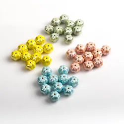 13# 10pcs Pumpkin Shape Plating Ceramic Beads Pendant Colorful Porcelain Bead For Jewelry Making Part Accessories #MY317