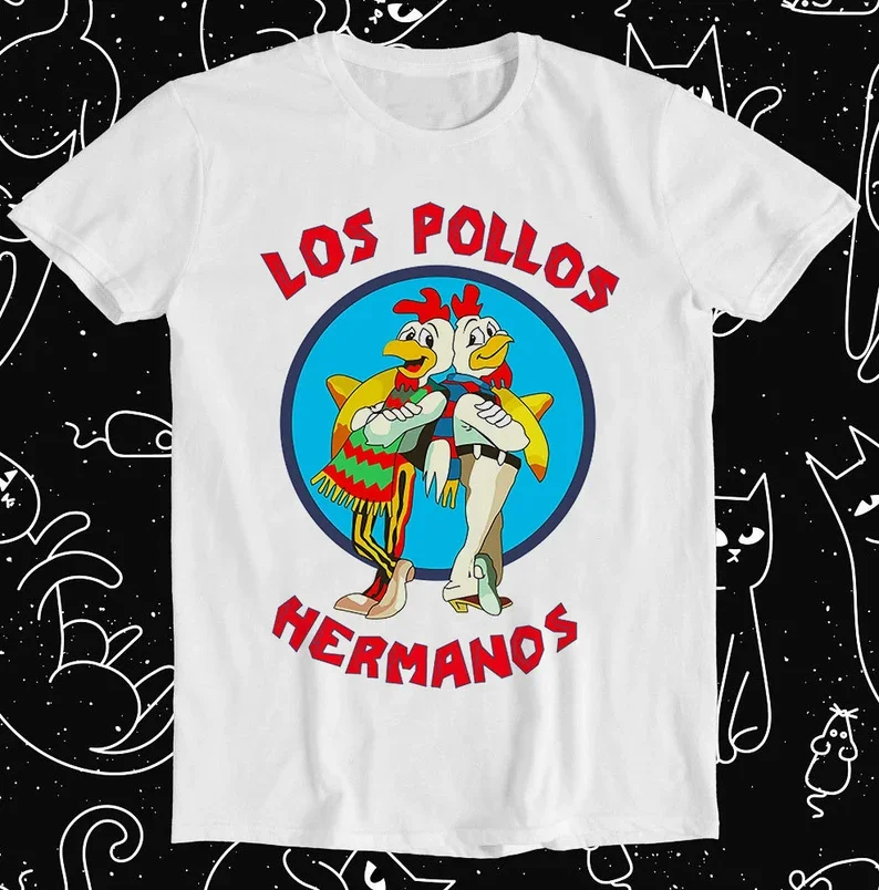 

Футболка Los Pollos Hermanos с принтом из телесериала, ретро, забавный мем, подарок, летняя хлопковая футболка для мужчин и женщин, уличная одежда, повседневная свободная футболка с коротким рукавом