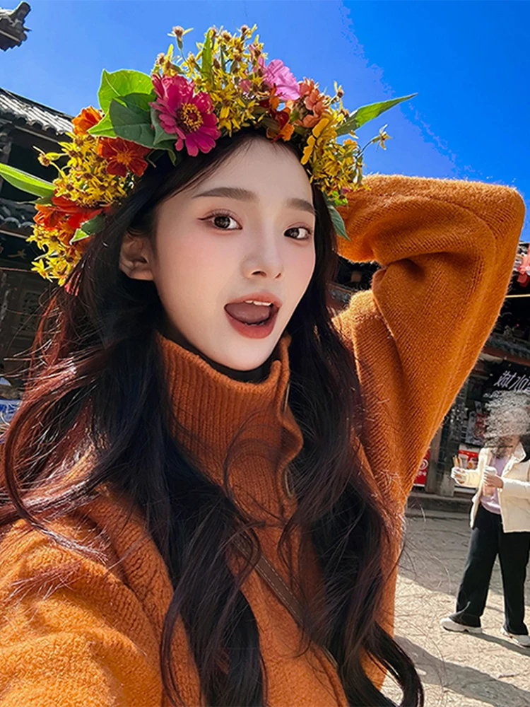 Retro gebreide trui jas dames herfst winter zachte luie Sle losse pasvorm Koreaanse Faion casual ronde Ne enkele knop