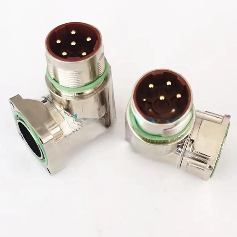 Soquete M923, assento quadrado de rosca externa, combinado com cabo de alimentação do servo motor, conector M23