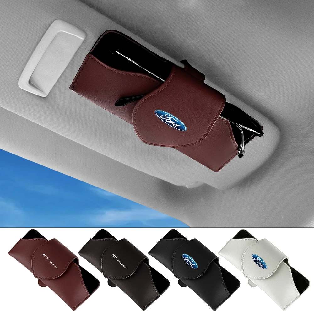 Étui de rangement pour lunettes de soleil, pare-soleil de voiture, Clip de rangement multifonction pour lunettes, pour Ford Fiesta Mondeo Fusion Explorer Escape STRACING