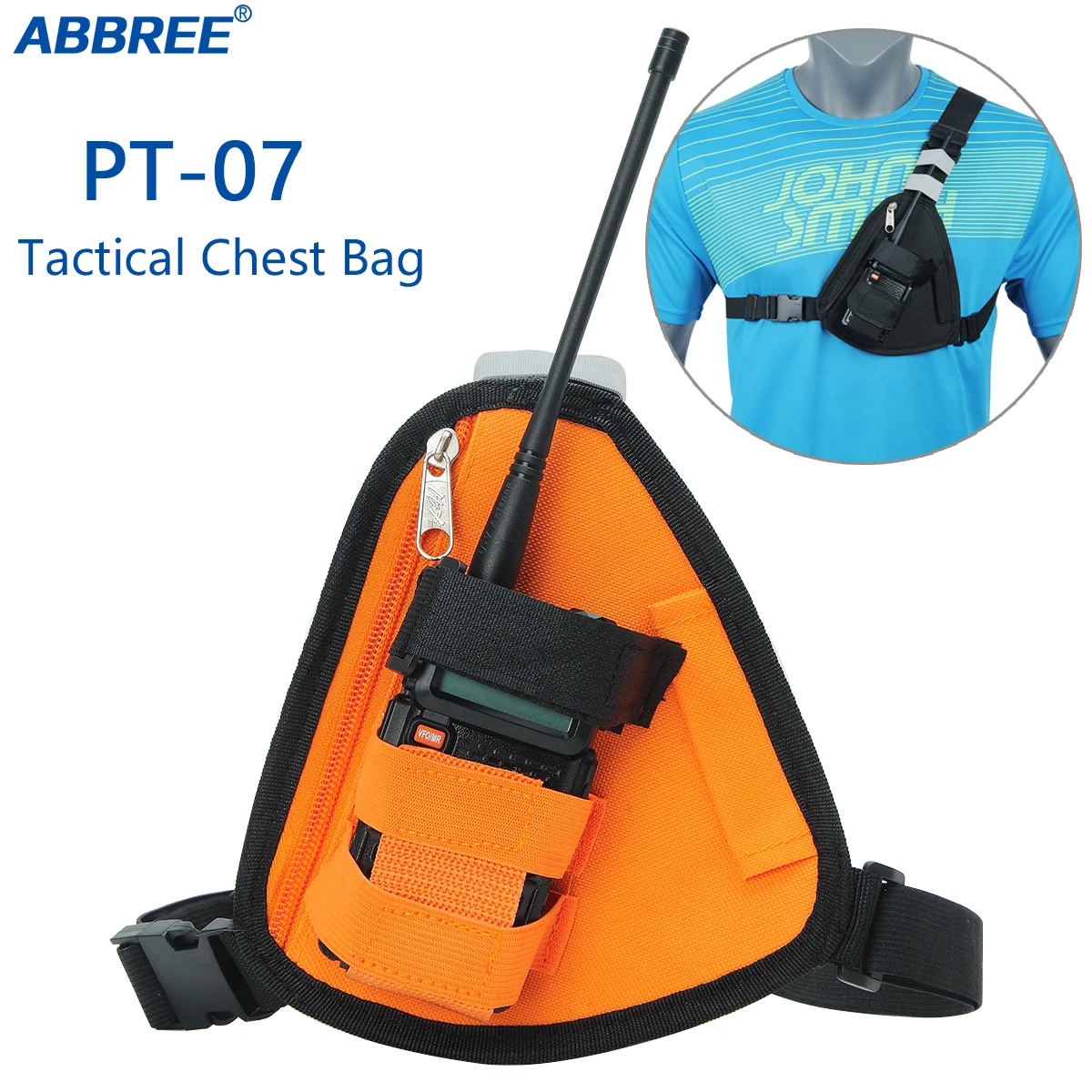 ABBREE Radio Harness chest Front Pack Pouch Holster Carry bag for Baofeng UV-5R UV-13 PRO UV-9R BF-888S Motorola Walkie Talke