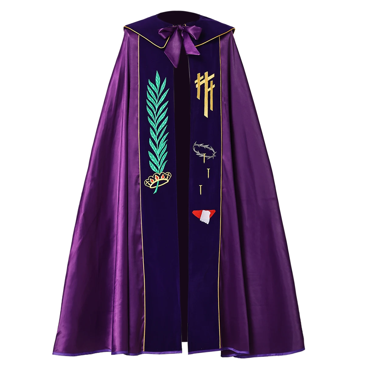 Purple Priest Cloak Cope Pastor Father Cape Catholic Church Costume