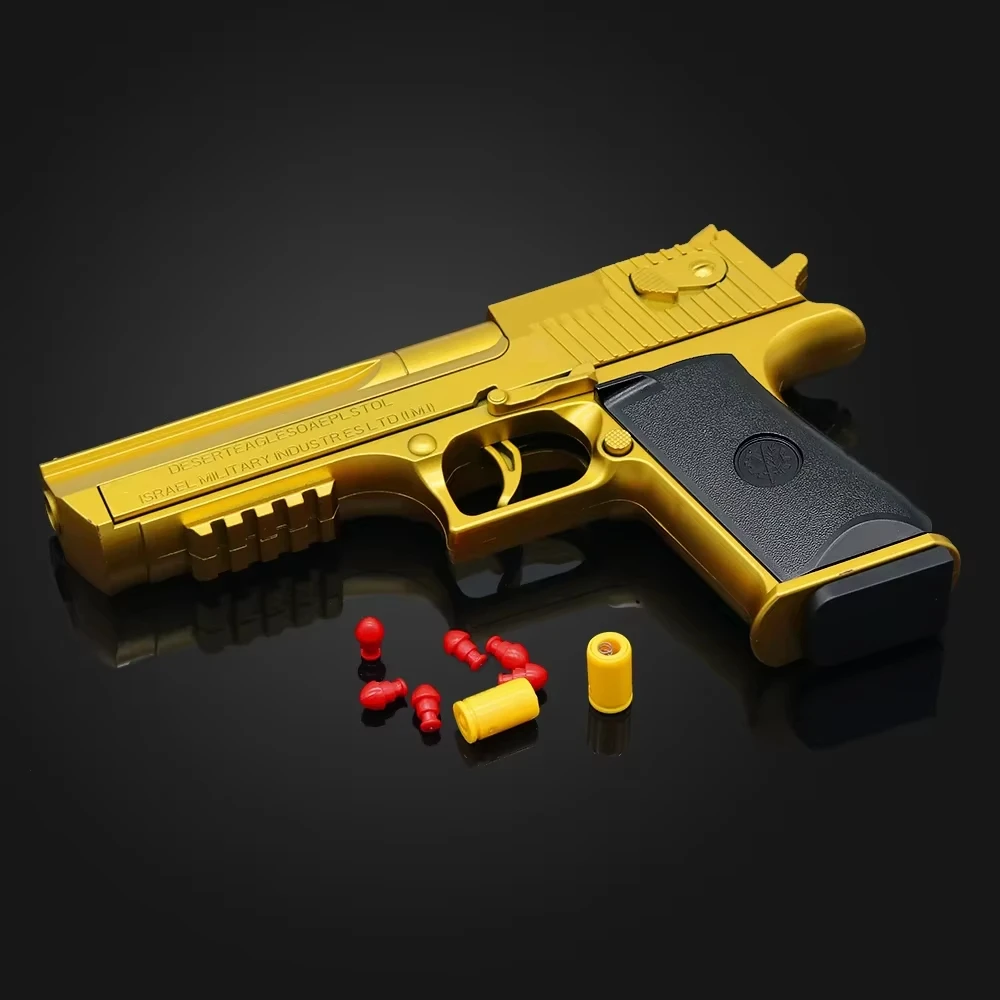 Pistolet à balles souples, jouet mécanique automatique Desert Eagle, éjection de cartouches, tir continu, pistolet airsoft pour enfants