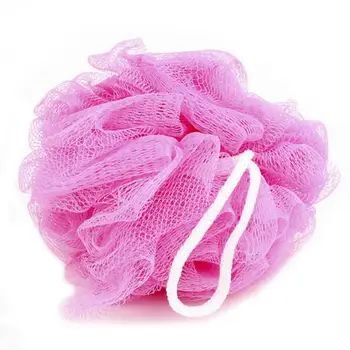 สามารถแขวนสีส่งแบบสุ่มตาข่ายโฟมไนล่อนหลายชั้นแปรงฟองน้ำอาบน้ำดอกไม้ลูกบอลทำให้สดชื่นที่ขัดผิวด้วยไนลอนสำหรับอาบน้ำ