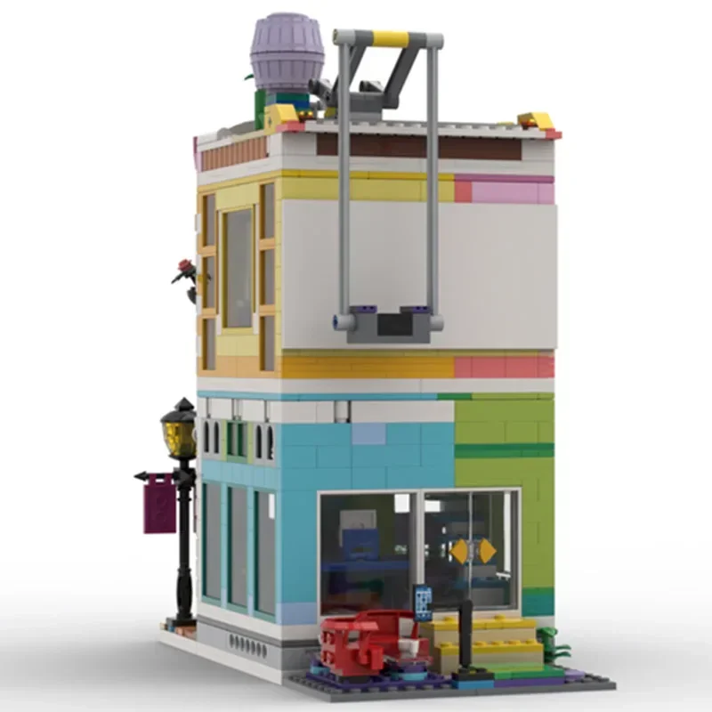 Moc Building Bricks City Street View Model Community Center Technology blocchi modulari regali giocattoli per bambini set fai da te assemblaggio