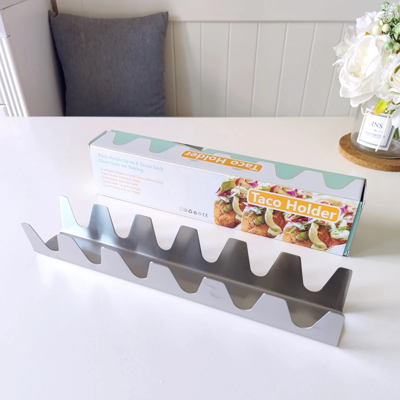 Stainless Steel Tortilla Holder Undulating Pancake Rack Taco Holder