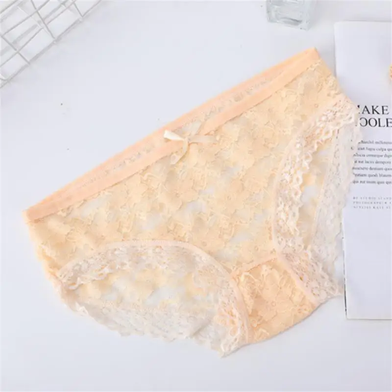 Japanese Style Low Waist Pure Cotton CrotchUnderwear Breathable Sexy Ladies Underwear Lace Briefs Hollow Shorts Products