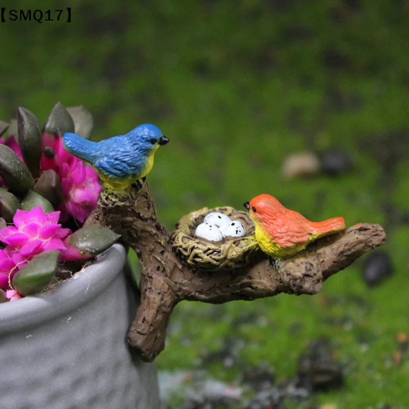 Bird Statue With Branch Adornment Micro Landscape Gift For Mom Realistic Bird Figurine For Balcony Yard Cabinet Indoor【SMQ】