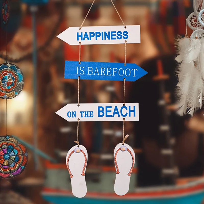 A44F-Papan Dekoratif Kayu Gantung Bertema Pantai dan Plakat Mini Dekorasi Rumah Dekorasi Rumah Musim Panas