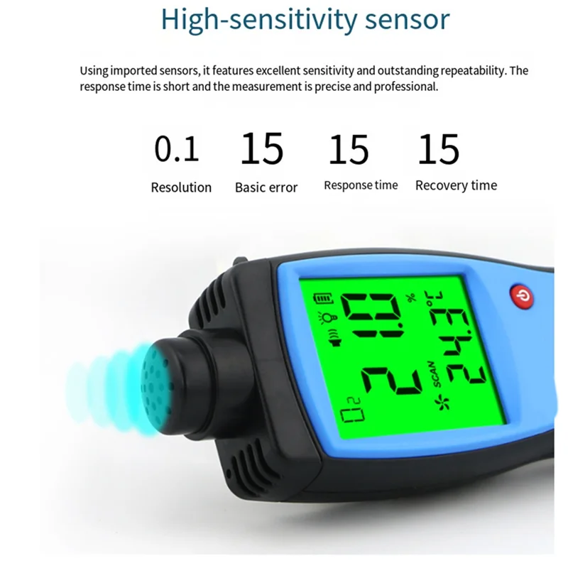 【RECOMENDAR】Detector de oxígeno Detector de gas O2 pantalla LCD recargable AR8100 SENSOR inteligente medidor de O2 sistema de monitoreo de oxígeno