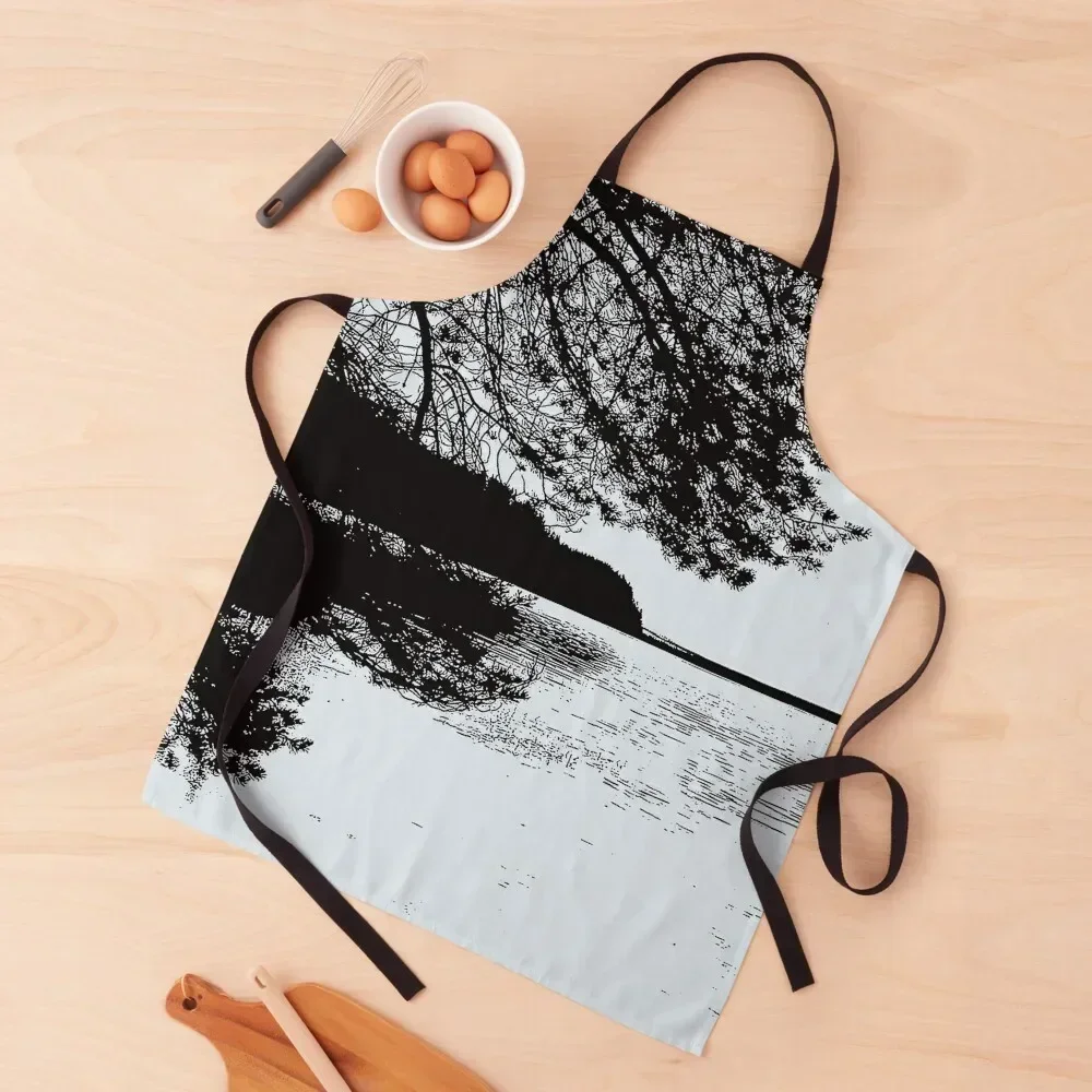 Black and white at lakeland Apron japanese woman cooks clothes Apron