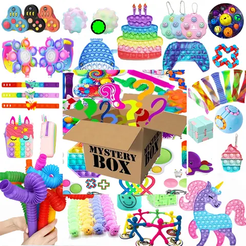 Bolsa de juguetes misteriosa aleatoria para niños, juguetes sensoriales baratos, alivia el estrés, autismo, regalos para TDAH, Spinner, Fidget Squishy Set
