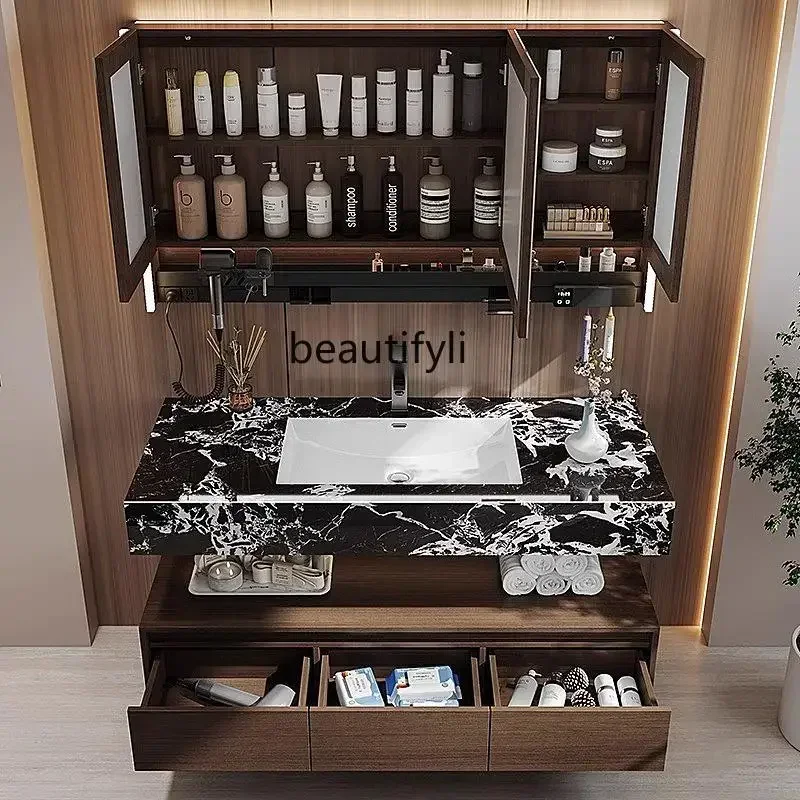 طراز العصور الوسطى، بلاطة صخرية سوداء بدون خياطة من السيراميك المتكامل، خزانة حمام، حمام المرحاض #3