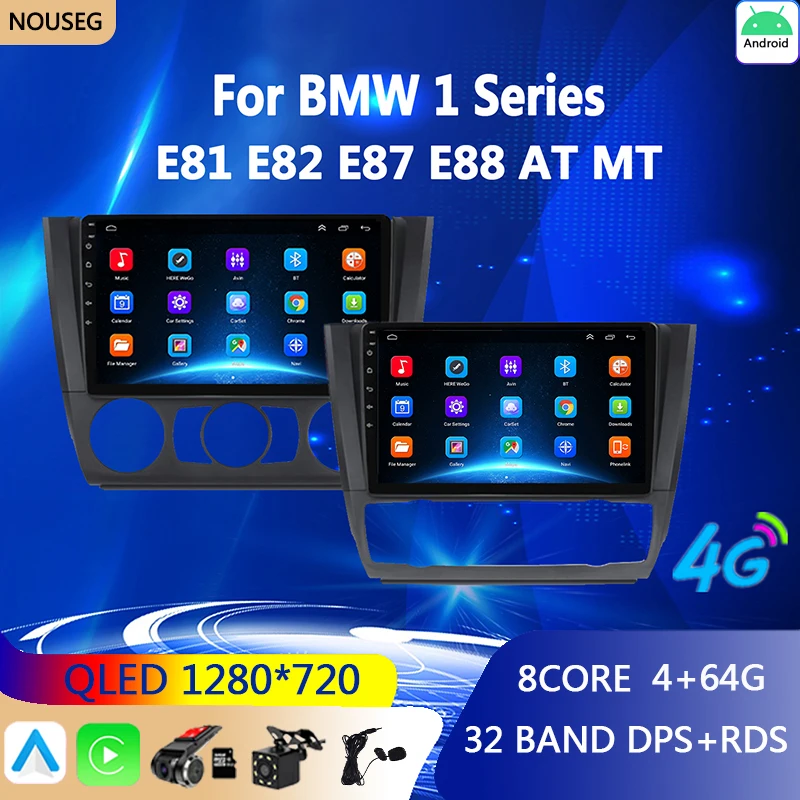 

Android Auto Car Radio Carplay For BMW 1 Series E81 E82 E87 E88 AT 2004 - 2012 GPS DSP Carplay IPS Multimedia Serero Auto